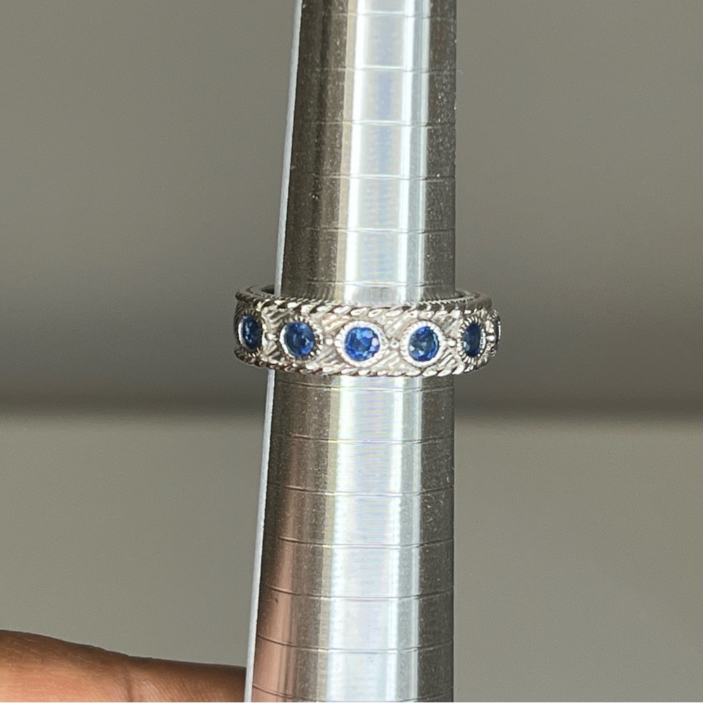 Rare Judith Ripka Silver Ring with Sapphires